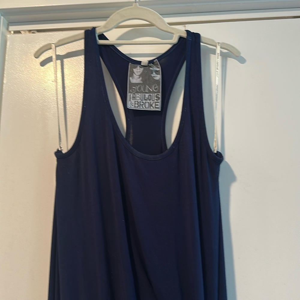 Young Fabulous & Broke Blue Gray Halter Sheath Maxi Dress
